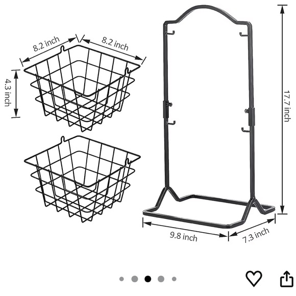 Black Metal Two-Tier Fruit Basket - Picture 3 of 3